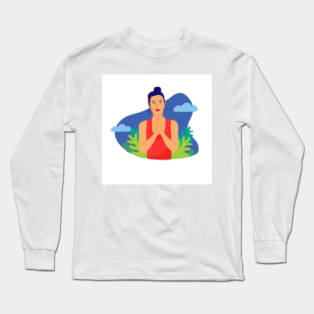 Namaste Long Sleeve T-Shirt by Salty Siren Studios